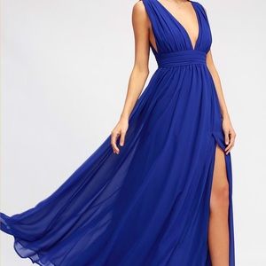 NWT GORGEOUS Lulus Heavenly Hues Royal Blue Maxi